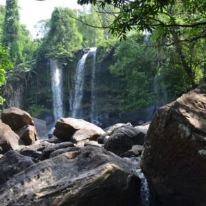 kunlen mountain waterfall
